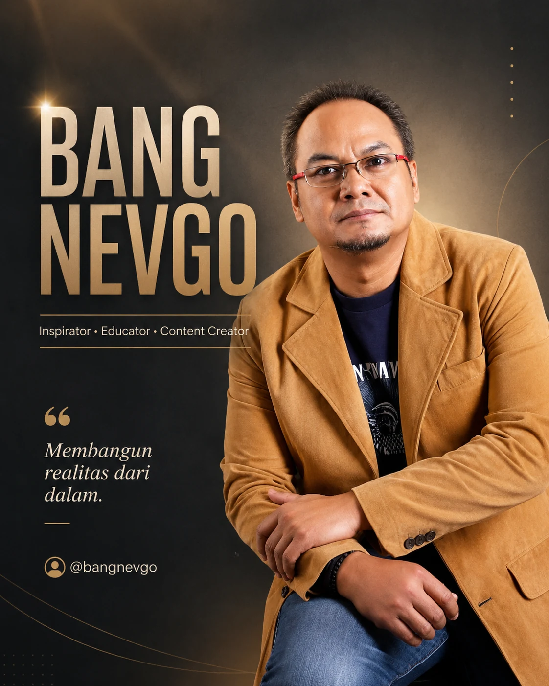 Portrait Bang Nevgo dengan blazer cokelat