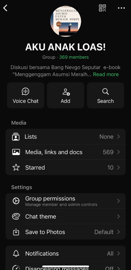 Bukti Komunitas Grup AKU ANAK LOAS — 369 anggota aktif berdiskusi bersama Bang Nevgo